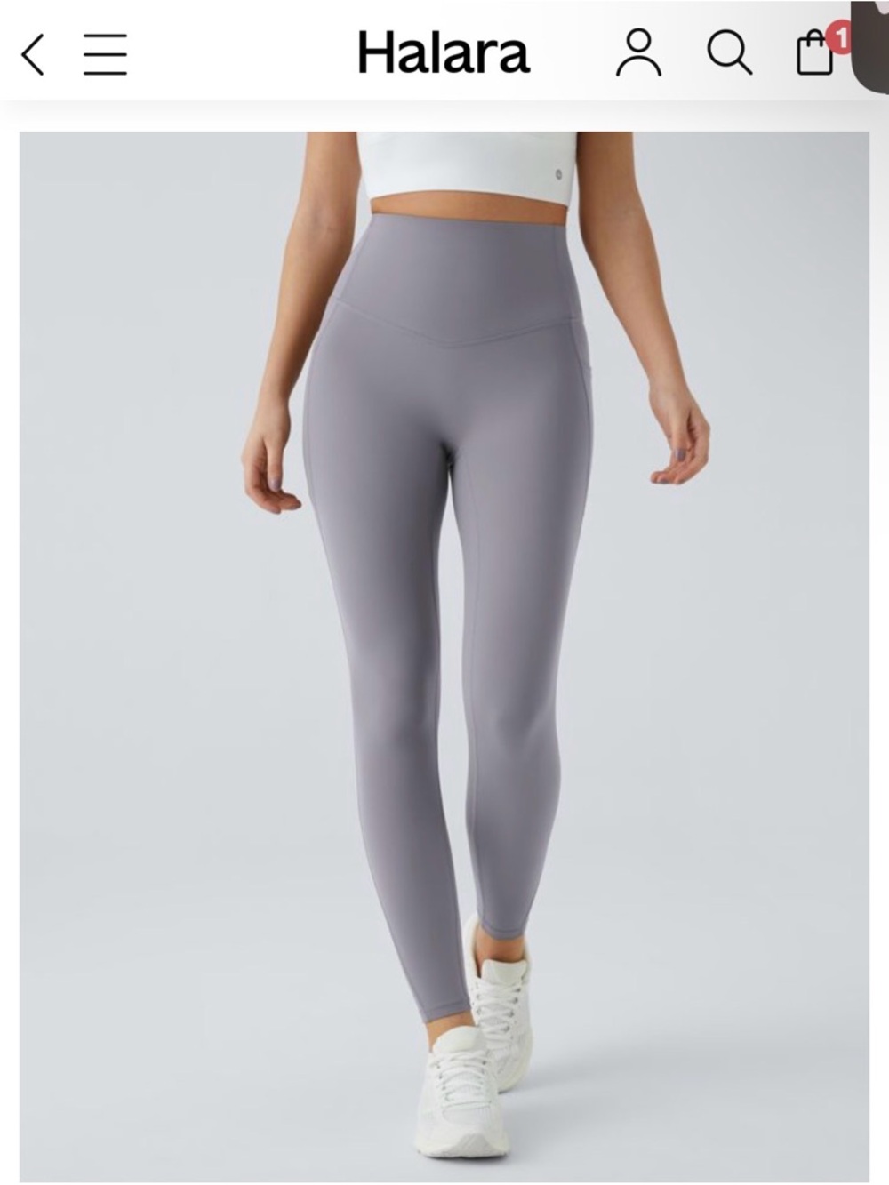 HALARA High-Waist Sculpting Leggings 7/8 Gray